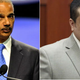 U.S. Attorney General Eric Holder (Tim Boyles/Getty Images); George Zimmerman (Gary W. Green/Pool/Getty Images)